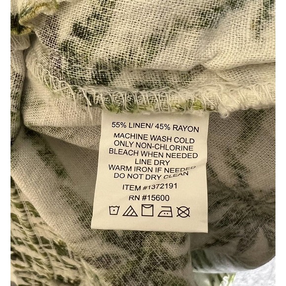 Briggs Elastic Waist Linen Blend Shorts Womens XXL Green Palm Tree Pockets NWT - Picture 4 of 14